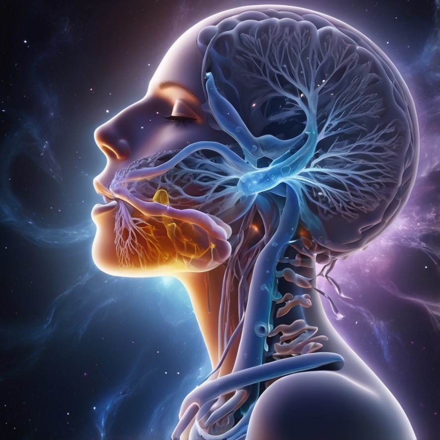 Person breathing in, nervous system