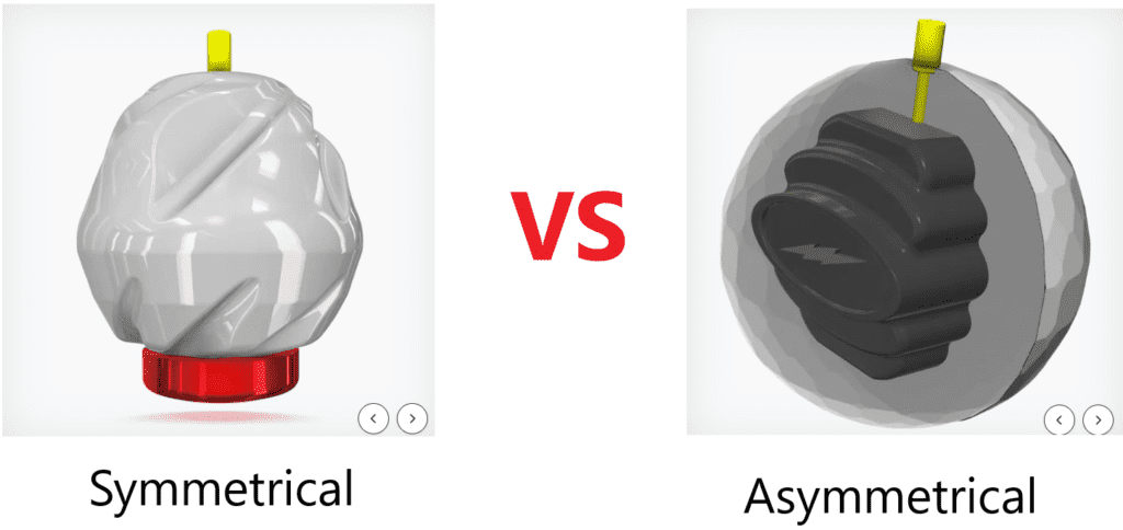 Symmetrical bowling ball core and an asymmetrical bowling ball core