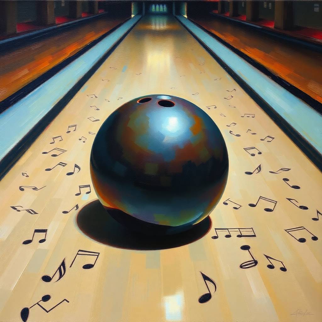 Music in your head bowling ball music notes on a bowling lane